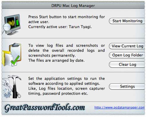 Screenshot of Keylogger for Mac OS X