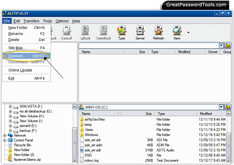 Password Recovery For ALFTP