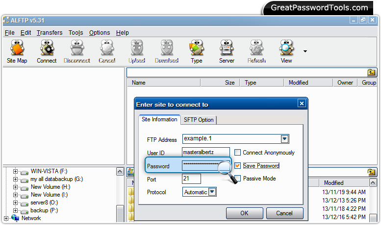 Password Recovery For ALFTP