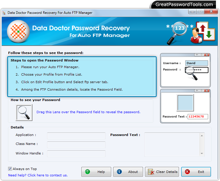 Password Recovery For Auto FTP