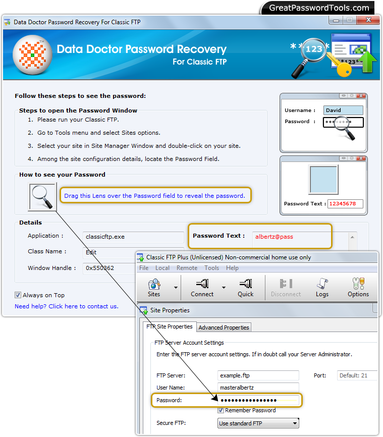 Password Recovery For Classic FTP