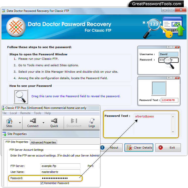 Password Recovery For Classic FTP