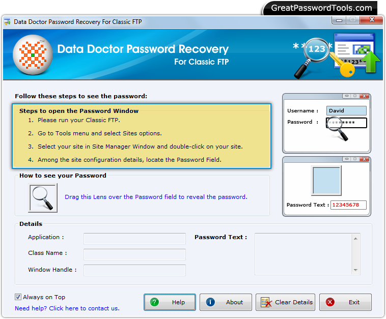 Password Recovery For Classic FTP