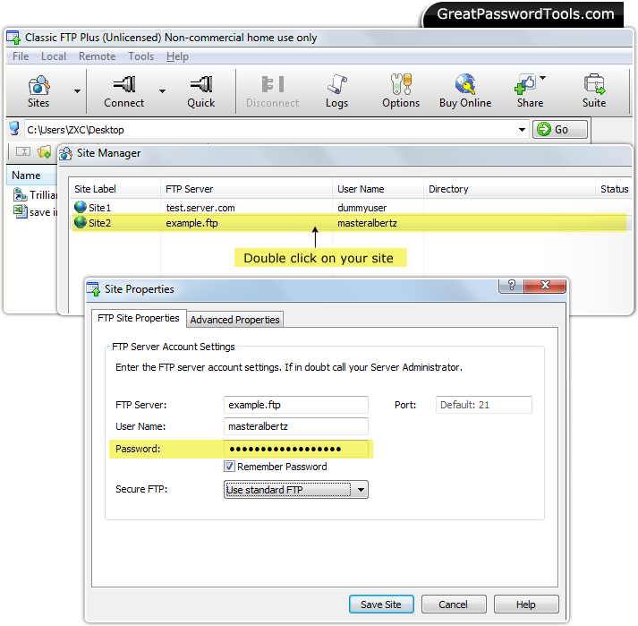 Password Recovery For Classic FTP