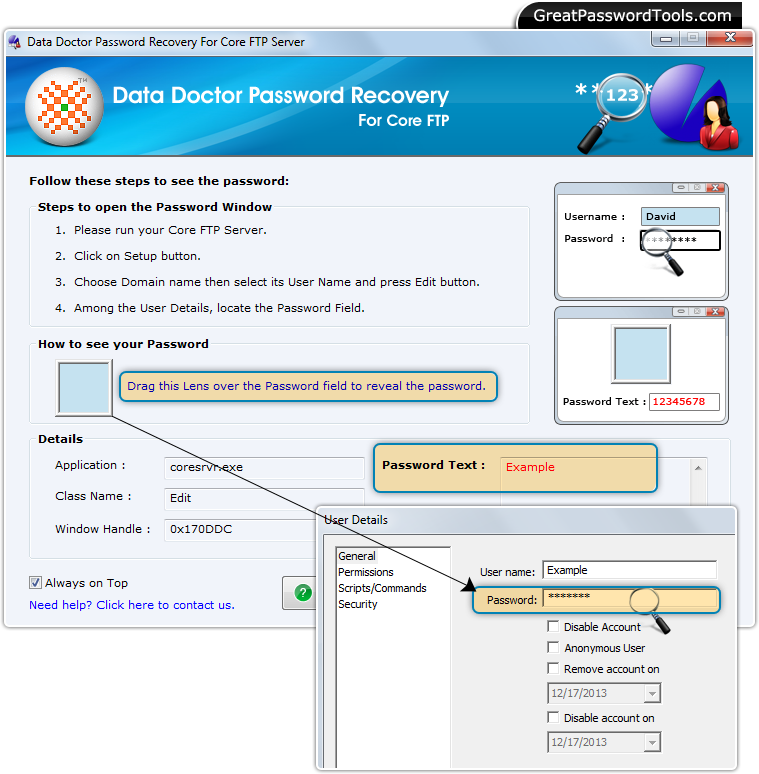 Password Recovery For Core FTP