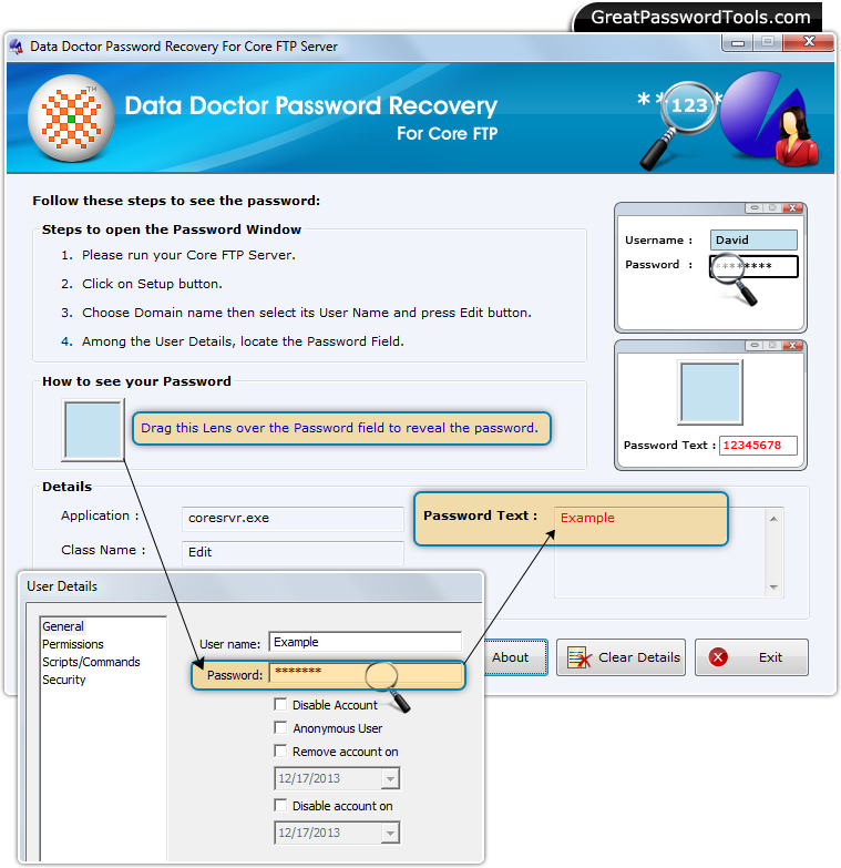 Password Recovery For Core FTP