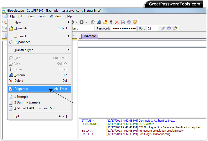 Password Recovery For CuteFTP