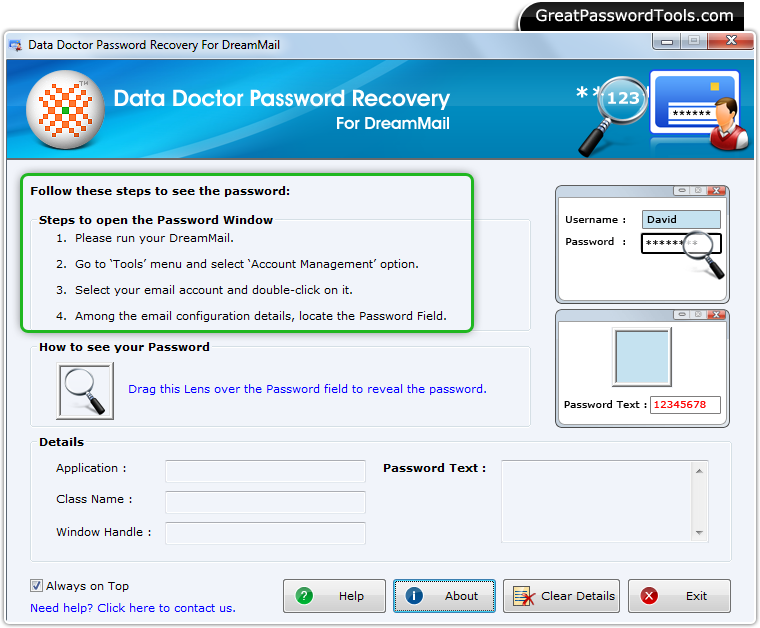 Password Recovery For DreamMail