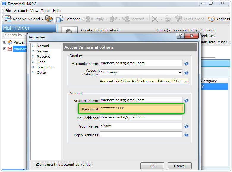 Password Recovery For DreamMail