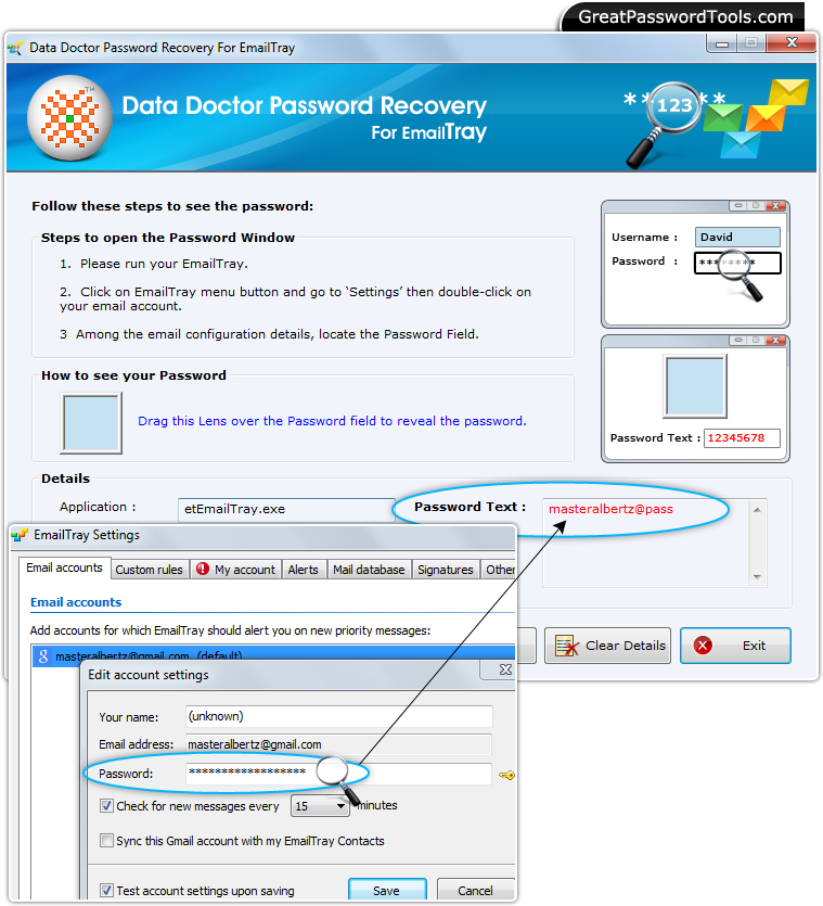 Password Recovery For EmailTray