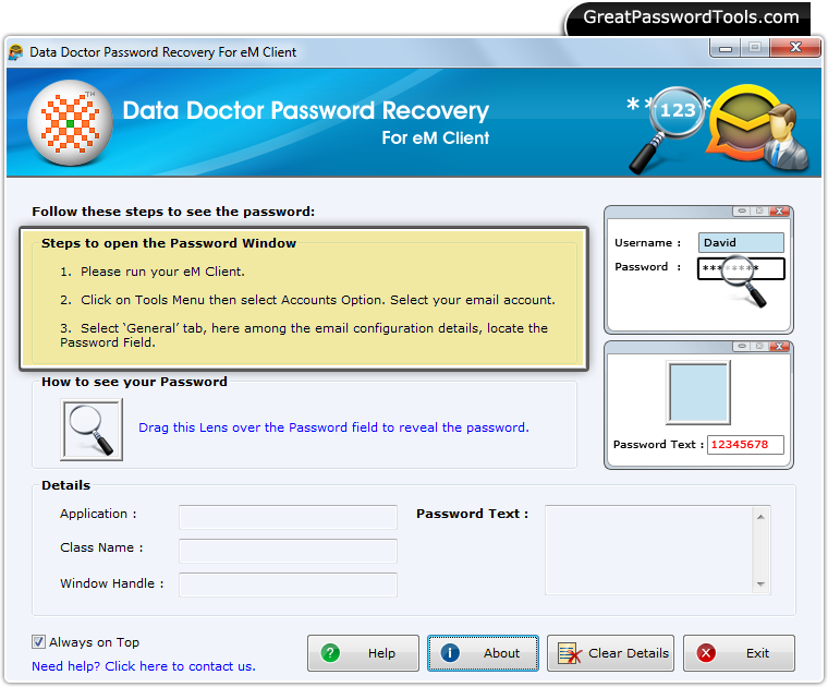 Password Recovery For eM Client