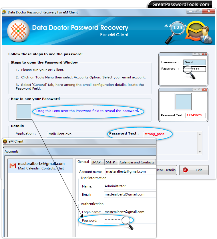 Password Recovery For eM Client