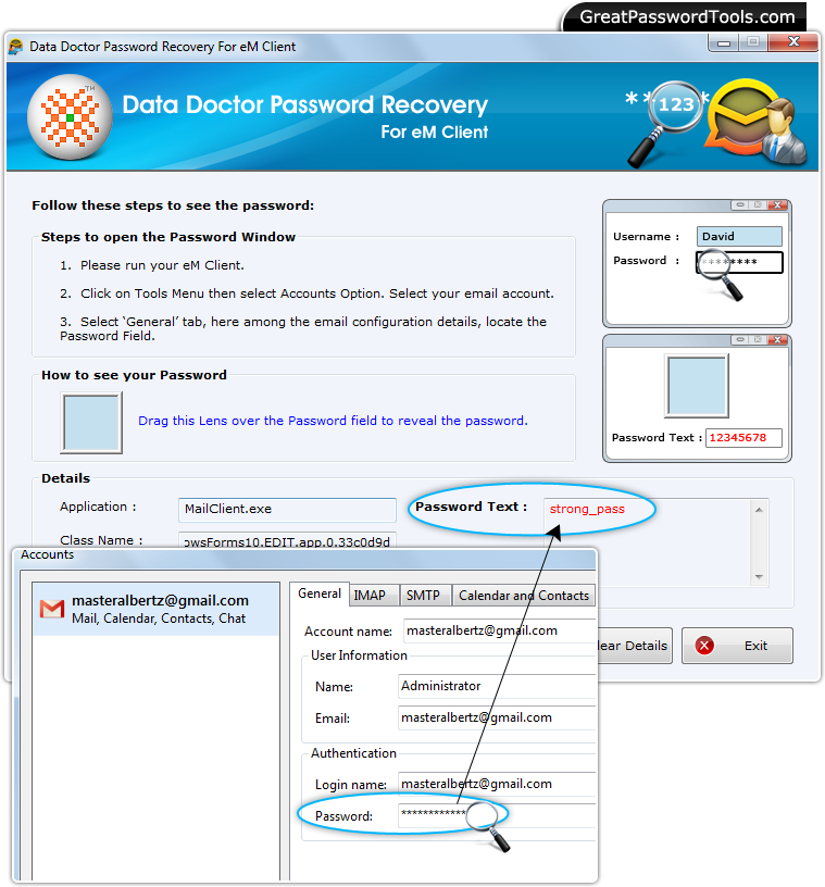 Password Recovery For eM Client