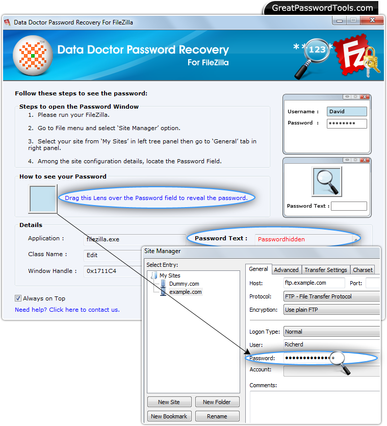 Password Recovery For FileZilla