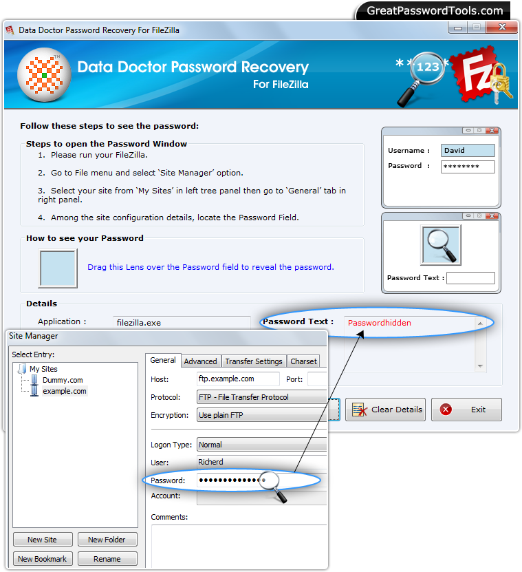 Password Recovery For FileZilla