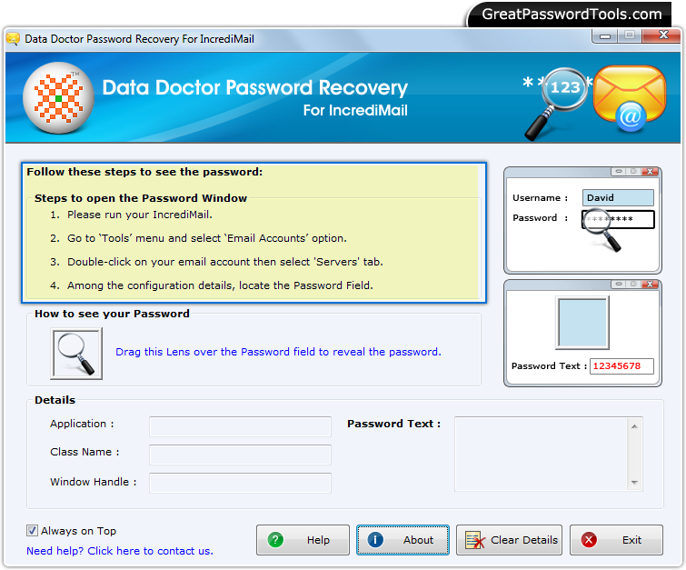 Password Recovery For IncrediMail