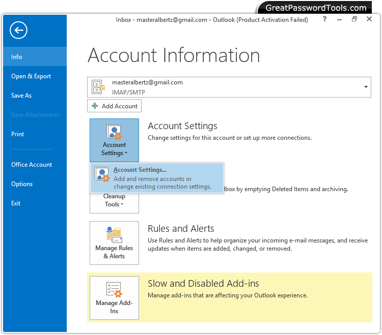 Password Recovery For Outlook