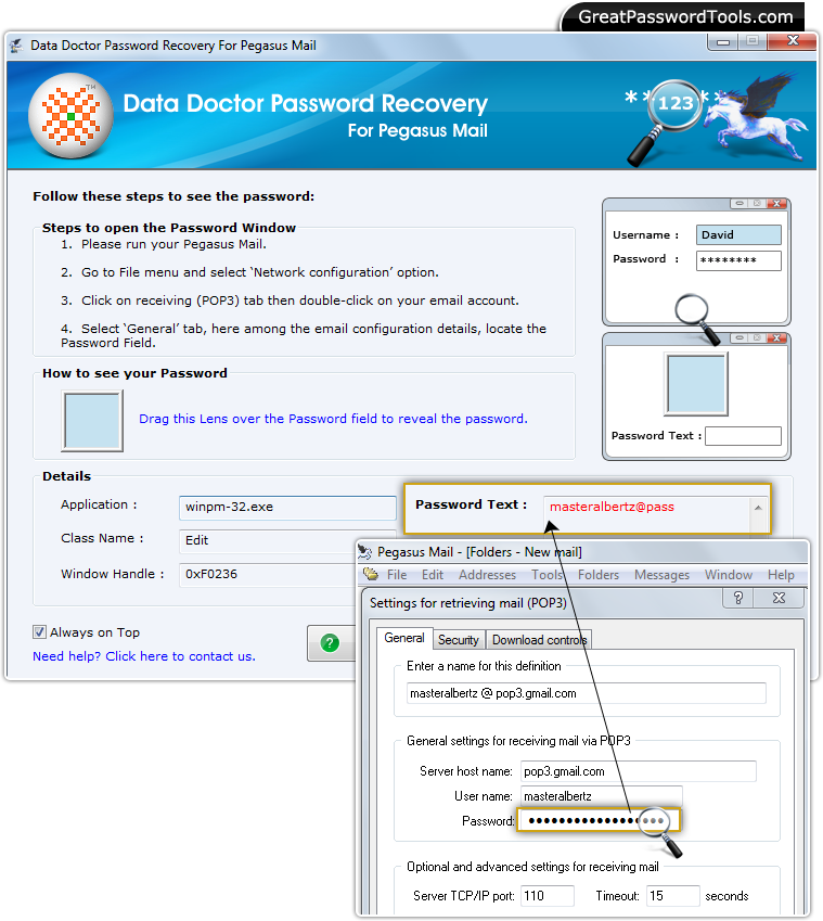 Password Recovery For Pegasus Mail