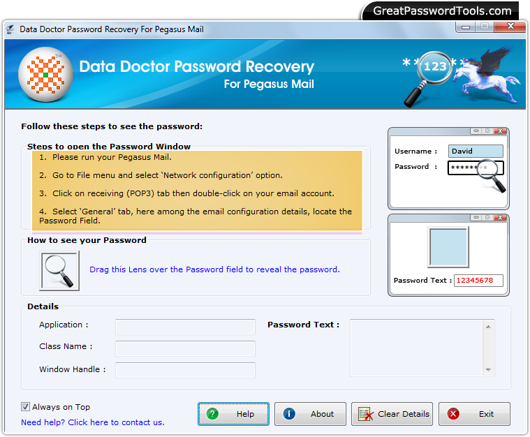 Password Recovery For Pegasus Mail