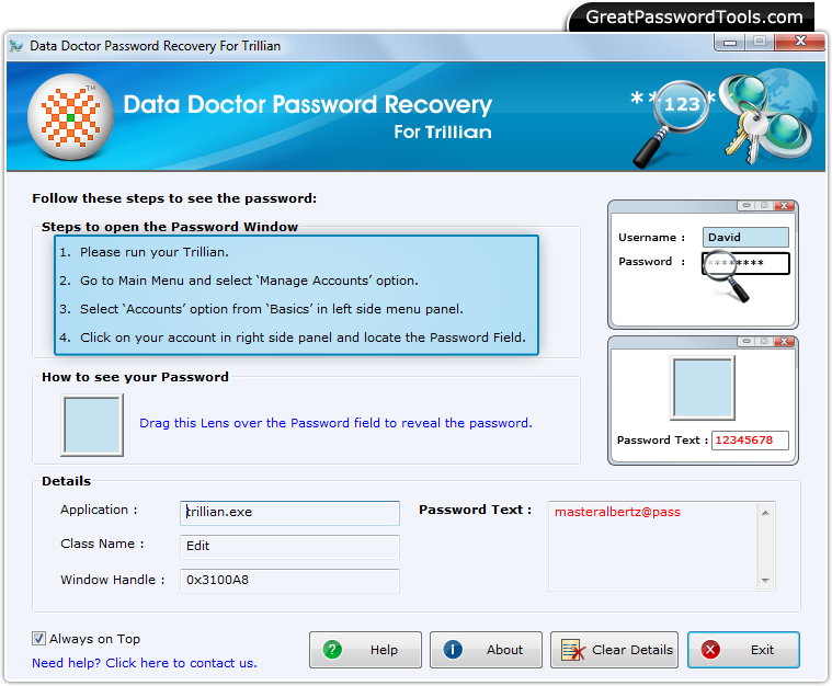 Password Recovery For Trillian Messenger